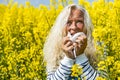 Woman has to sneeze because her allergy