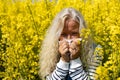 Woman suffers from allergy