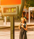 Woman suffers from heat and sunstroke Royalty Free Stock Photo