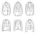 Big set of women jackets and blazers