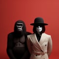 Surreal Animal Hybrids: Gorilla And Barbara As Minimalist 3d Characters