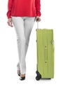Woman and suitcase. Royalty Free Stock Photo