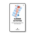 woman summer activities vector