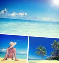 Woman Summer Beach Relaxation Vacation Concept Royalty Free Stock Photo