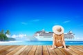 Woman Summer Beach Sunshine Vacation Concept Royalty Free Stock Photo