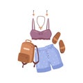 Woman summer clothing, shorts and sandals Royalty Free Stock Photo