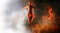 Woman summoning fire