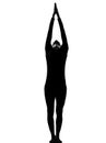 Woman sun salutation yoga surya namaskar pose