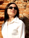 Woman with sunglasses looking to the future2 Royalty Free Stock Photo