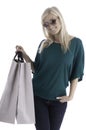 Woman with sunglasses and shoppingbags Royalty Free Stock Photo