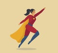 Woman superhero. Girl dressed as a hero, super woman Vector illustration