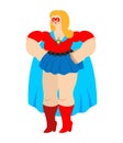 Woman superhero. Super girl in mask and raincoat. Strong lady Royalty Free Stock Photo