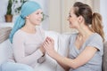 Woman supporting her friend with cancer Royalty Free Stock Photo