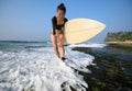 Woman surfer got knee injury