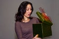 Woman surprised by gift