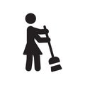 Woman Sweeping icon. Trendy Woman Sweeping logo concept on white