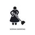 woman sweeping isolated icon. simple element illustration from humans concept icons. woman sweeping editable logo sign symbol Royalty Free Stock Photo