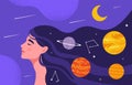 Woman with sweet dreams vector concept