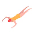 Woman swimmer icon, isometric style