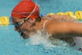 Woman swimming butterfly stroke