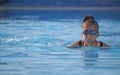 Woman swimming in pool