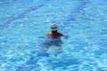 Woman swimming in the pool