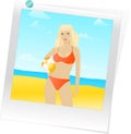 Woman in swimsuit with beach ball Royalty Free Stock Photo