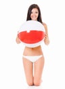 Woman in swimsuit with beach ball Royalty Free Stock Photo