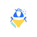 Woman swimsuit flat icon