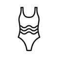 Woman swimsuit icon. Female one-piece swimsuit. Pictogram isolated on a white background Royalty Free Stock Photo