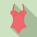 Woman swimsuit icon, flat style