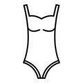 Woman swimsuit icon, outline style