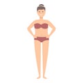 Woman swimwear icon cartoon vector. Swim pool