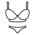 Woman swimwear icon, outline style