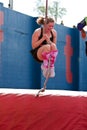 Woman Swings Rope Across Obstacle In Crazy 5K Race