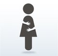 woman symbol icon with hands hugging vector