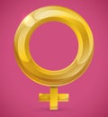 Woman Symbol in Pink Background, Vector Illustration