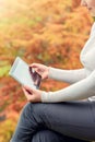 Woman with tablet PC in her hands Royalty Free Stock Photo