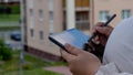 Woman with tablet Royalty Free Stock Photo