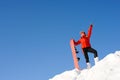 Woman take fun on the snowboard Royalty Free Stock Photo