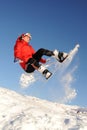 Woman take fun on the snowboard Royalty Free Stock Photo