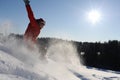 Woman take fun on the snowboard Royalty Free Stock Photo