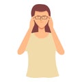 Woman take glasses icon cartoon vector. Care visual eye