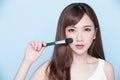 Woman take makeup brush Royalty Free Stock Photo