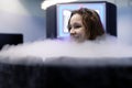 Woman takes cryotherapy treatment