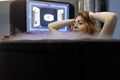 Woman takes cryotherapy treatment