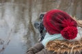 Young girl taking winter photos