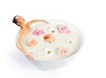 Woman taking a bath in scented milk Royalty Free Stock Photo