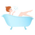 Woman taking bath Royalty Free Stock Photo