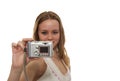 Woman taking a picture Royalty Free Stock Photo